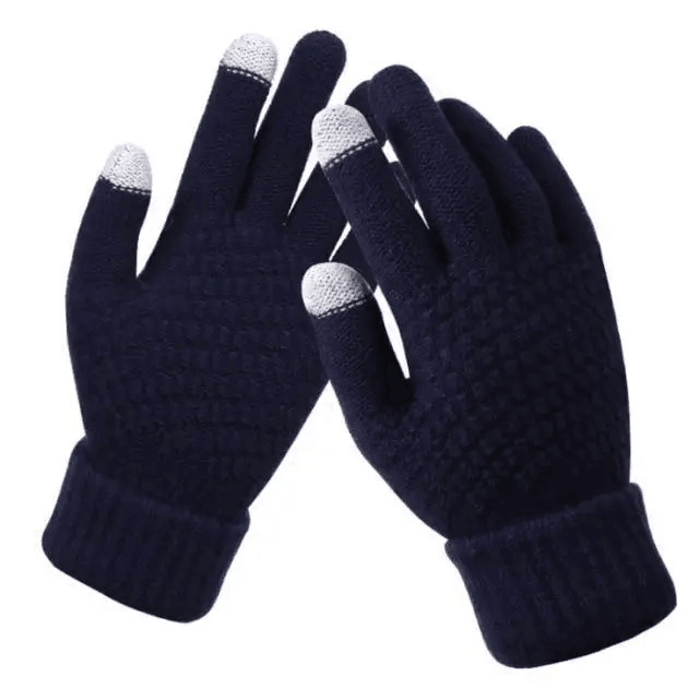 Women Winter Modern Touchscreen Gloves Thicken Warm Knitted Stretch One Size Gloves Full Finger Outdoor Skiing Gloves - STEVVEX Fashion - 717, autumn gloves, blue gloves, colorful gloves, comfortable gloves, glove, knitted gloves, men gloves, outdoor gloves, red gloves, skiing gloves, soft gloves, touch screen gloves, unisex gloves, warm gloves, white gloves, winter, women accessories - Stevvex.com