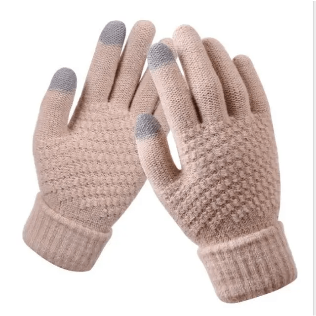 Women Winter Modern Touchscreen Gloves Thicken Warm Knitted Stretch One Size Gloves Full Finger Outdoor Skiing Gloves - STEVVEX Fashion - 717, autumn gloves, blue gloves, colorful gloves, comfortable gloves, glove, knitted gloves, men gloves, outdoor gloves, red gloves, skiing gloves, soft gloves, touch screen gloves, unisex gloves, warm gloves, white gloves, winter, women accessories - Stevvex.com