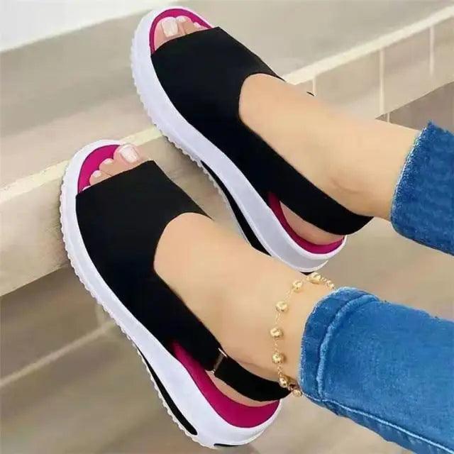 Womens Casual Stylish Sandals Summer Flats Elegant Comfort Buckle Strap Fashion Design - ALLURELATION - 502, Beach Sandals, Black Sandals, Buckle Strap, Buckle Strap Sandals, Elegant Sandals, Exclusive Womens Sandals, Fashion Sandals, Flats Sandals, Luxury Sandals, Modern Sandals, New Style, Women Sandals, Womens Sandals - Stevvex.com