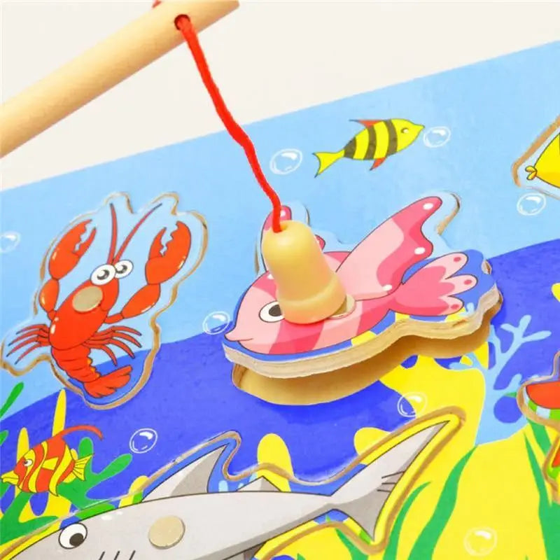 Wooden Magnetic Ocean Fishing Toy Game & Puzzle Board Juguetes Fish Magnet Toy Educational Outdoor Fun for Child Gift - STEVVEX Baby - baby, baby games, birthday gifts, brain teasers, christmas gifts, educatinal games, fishes, fun, gifts for kids, learning games, mind storming, newyear gifts - Stevvex.com