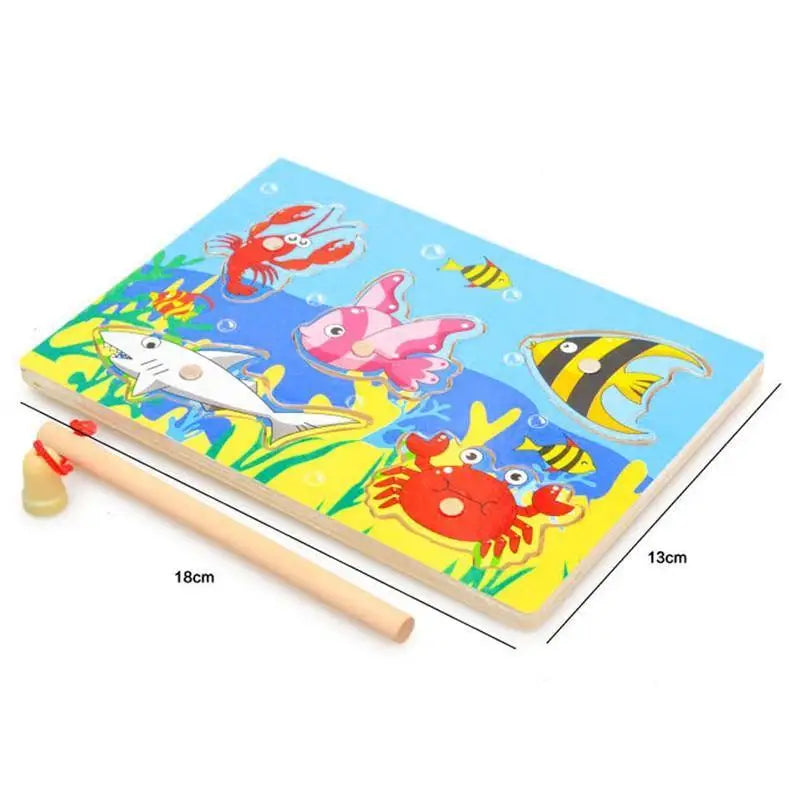 Wooden Magnetic Ocean Fishing Toy Game & Puzzle Board Juguetes Fish Magnet Toy Educational Outdoor Fun for Child Gift - STEVVEX Baby - baby, baby games, birthday gifts, brain teasers, christmas gifts, educatinal games, fishes, fun, gifts for kids, learning games, mind storming, newyear gifts - Stevvex.com