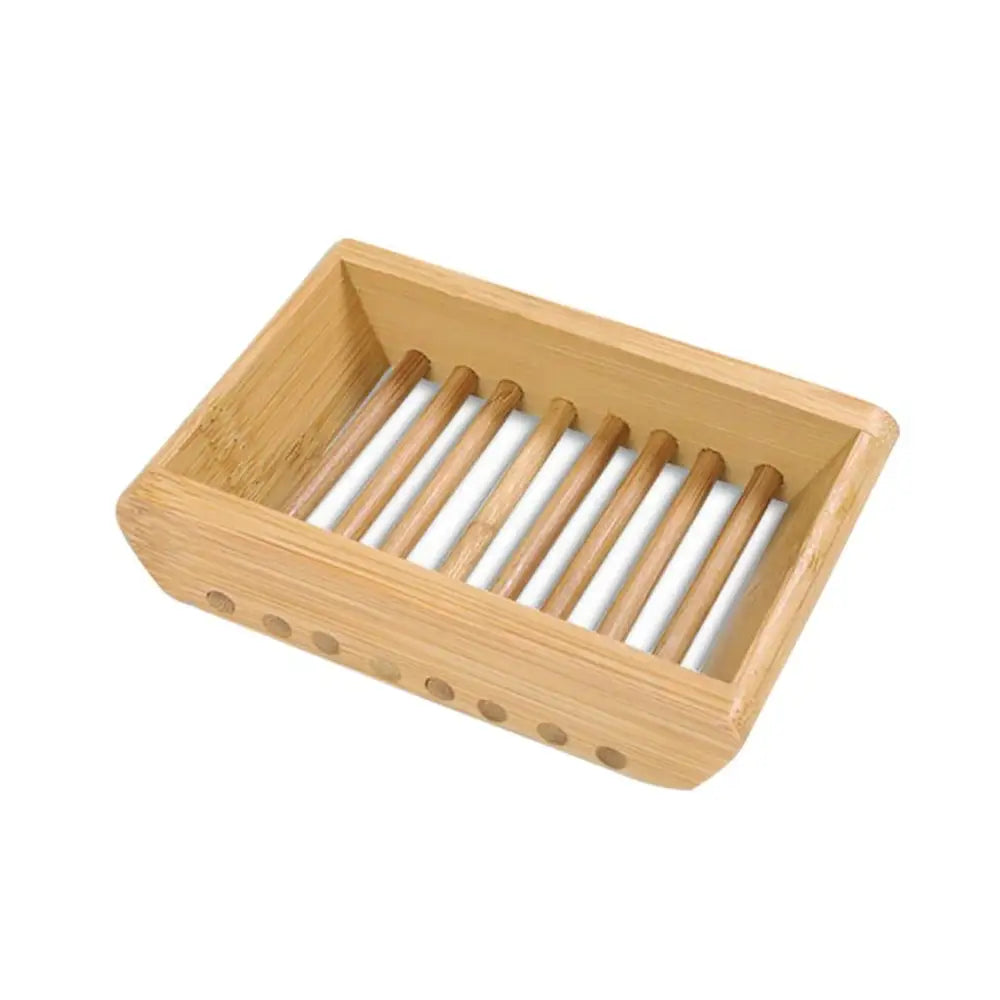 Wooden Natural Bamboo Soap Dishes Tray Holder Storage Soap Rack Plate Box Container Portable Bathroom Soap Dish Storage