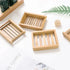 Wooden Natural Bamboo Soap Dishes Tray Holder Storage Soap Rack Plate Box Container Portable Bathroom Soap Dish Storage