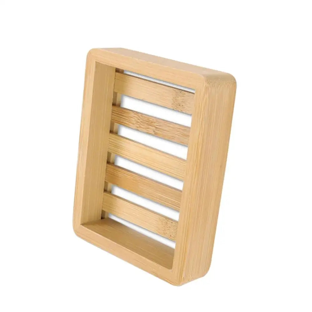 Wooden Natural Bamboo Soap Dishes Tray Holder Storage Soap Rack Plate Box Container Portable Bathroom Soap Dish Storage