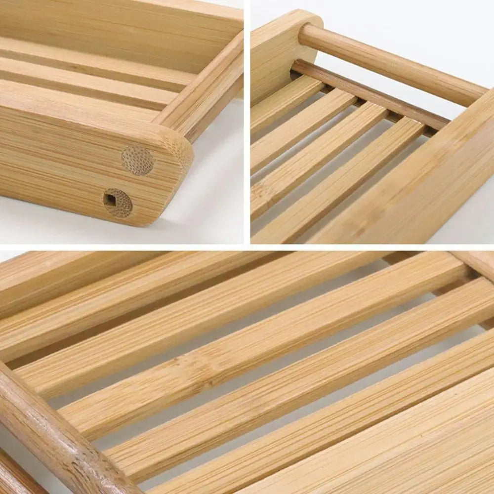 Wooden Natural Bamboo Soap Dishes Tray Holder Storage Soap Rack Plate Box Container Portable Bathroom Soap Dish Storage