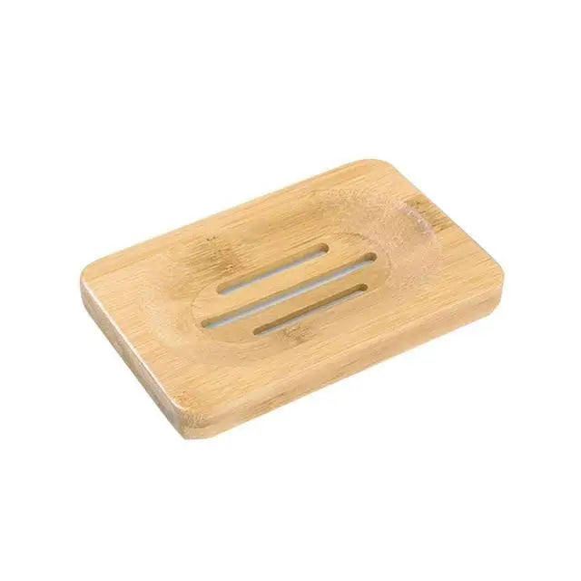 Wooden Natural Bamboo Soap Dishes Tray Holder Storage Soap Rack Plate Box Container Portable Bathroom Soap Dish Storage