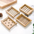 Wooden Natural Bamboo Soap Dishes Tray Holder Storage Soap Rack Plate Box Container Portable Bathroom Soap Dish Storage