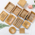 Wooden Natural Bamboo Soap Dishes Tray Holder Storage Soap Rack Plate Box Container Portable Bathroom Soap Dish Storage