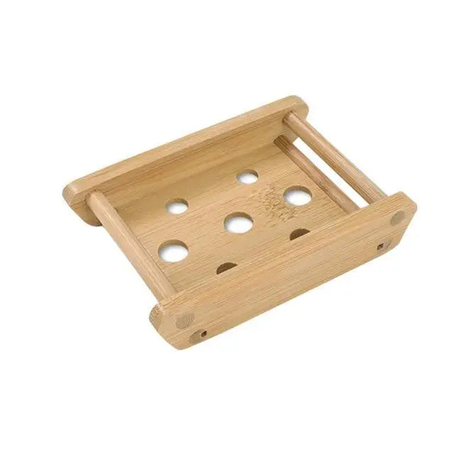 Wooden Natural Bamboo Soap Dishes Tray Holder Storage Soap Rack Plate Box Container Portable Bathroom Soap Dish Storage