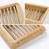 Wooden Natural Bamboo Soap Dishes Tray Holder Storage Soap Rack Plate Box Container Portable Bathroom Soap Dish Storage