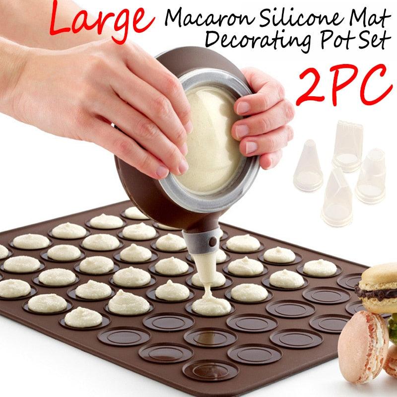 1-2pc/set Large Macaroon Kit Silicone Mat Non-Stick Baking Mold Set 48 Capacity Pot Cake Decorating Supplies Macaron Silicone Mat Non-Stick Silicone Macaron Reusable Baking Mold Set - ALLURELATION - 544, Baking Cup, Baking Mold, Baking Tools, Best Selling Molds, Cake Molds, Chocolate Mold, Cookie Molds, Cupcake, Decoration Molds, Decoration Tool, Donut Molds, Fondant Mold, Food Decoration, High Quality Molds, Kitchen Accessories, Kitchen Baking Mold, Latest Molds, Molds, Moulds, Silicone Molds - Stevvex.com