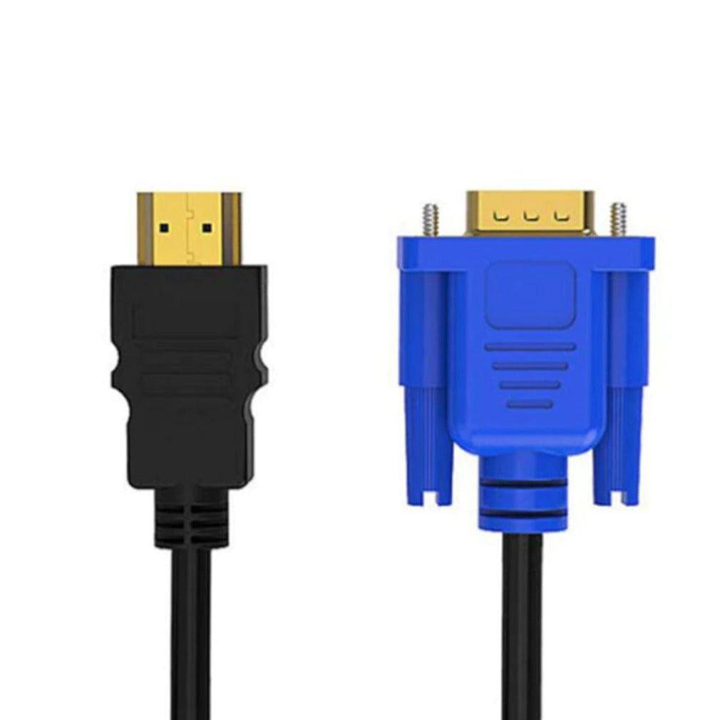 1.8M HDMI Compatible Cable To VGA Adapter Digital 1080P HDTV With Audio Converter Adapter Gold-Plated HDMI To VGA Connector Cable Compatible For Computer Desktop Laptop PC Monitor Projector HDTV 1.8M