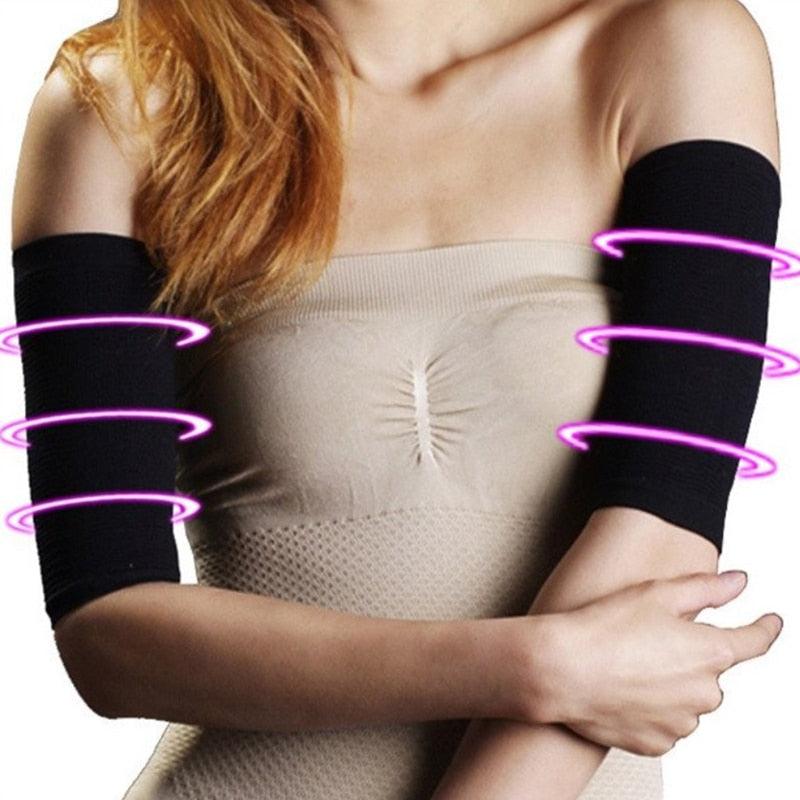 1 Pair Arm Sleeve Weight Loss Calories Slim Slimming Arm Shaper Weight Loss Fat Burning Wrap Bands Massager Sleeve Wrap Weight Loss Fat Burning Running Arm Warmers Comfortable Soft Arm Cover For Indoor And Outdoor