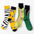 1 Pair Creative Autumn Winter Unisex Pure Cotton Casual Socks Animals Zebra Shark Crocodile Socks Happy Funny Classic Socks For Men And Women