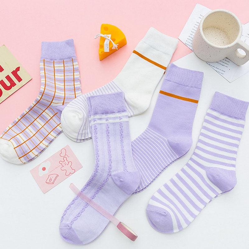 1 Pair Keep Warm Knee-high Socks for Socks Rhombus Pattern Autumn Winter Cotton College Style Socks Running Climbing Fashion Socks For Men And Women