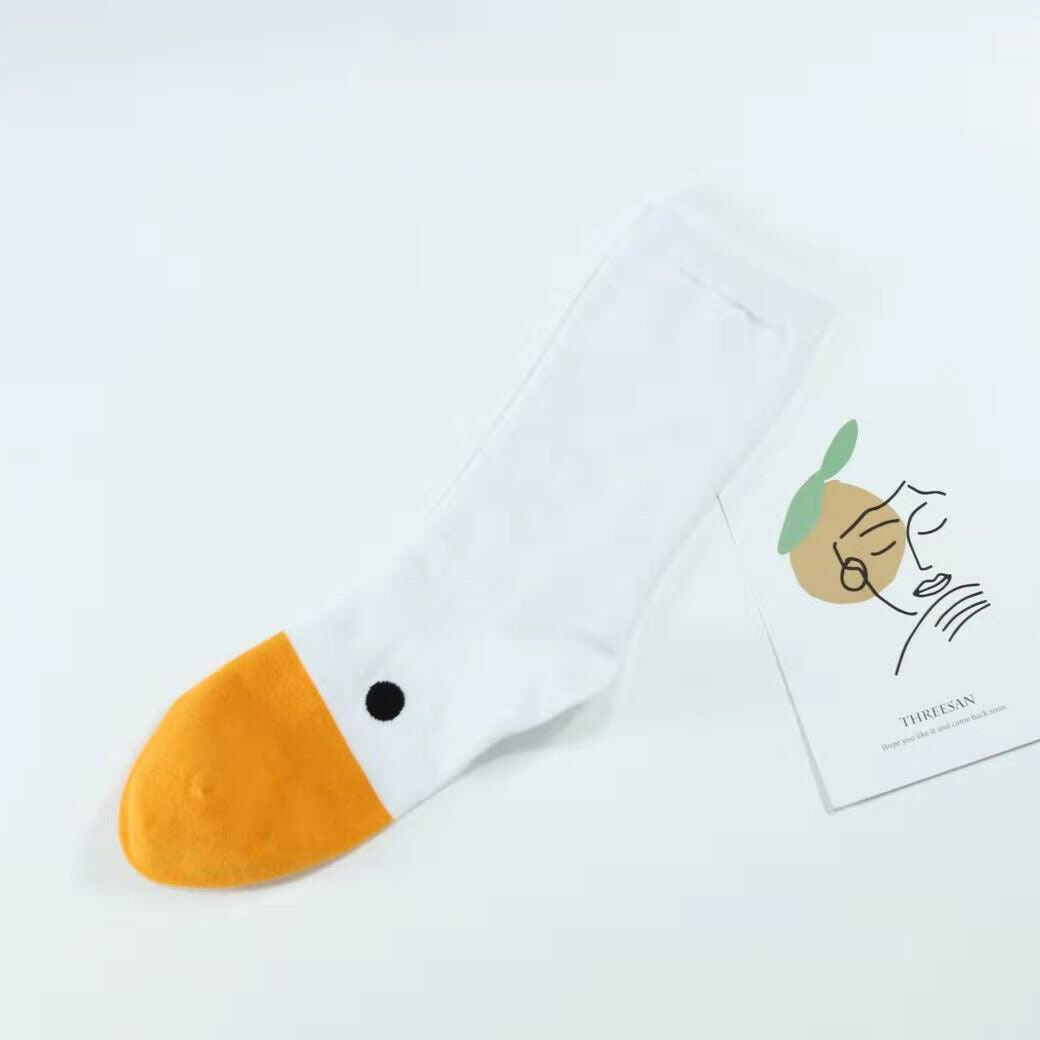 1 Pair New Fashion Funny Crazy Goose Head Sport Cotton Sock 3D Creative Happy Animal Casual Socks Unisex Halloween Socks Costume Funny Socks For Men And Women