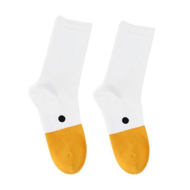 1 Pair New Fashion Funny Crazy Goose Head Sport Cotton Sock 3D Creative Happy Animal Casual Socks Unisex Halloween Socks Costume Funny Socks For Men And Women