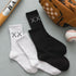 1 Pair New Unisex Combed Out Of Pure Cotton Sports Socks Breathable Compression Long Solid Black White Socks Summer Winter Middle Tube Warm Socks For Men And Women