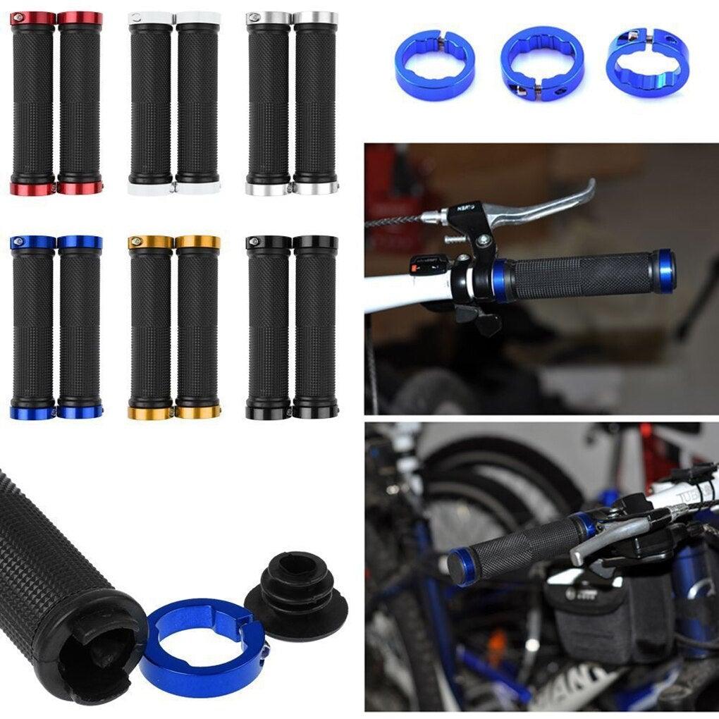 1 pair  Road Cycling Handlebar Grips Anti-Skid Rubber Bicycle Grips Mountain Bike Lock On Bicycle Handlebars End Grips Handle Grip With Aluminum Lock Bike Grip For Scooter Cruiser Tricycle Wheel Chair Mountain Road Urban Foldable Bike