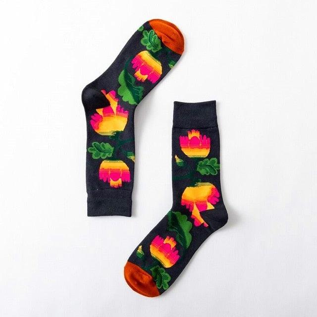 1 Pair Women Socks Cartoon Dog Octopus Flower Plant Kawaii Funny Casual Female Cotton Sock Hosiery Streetwear Harajuku Crew Sock For Women