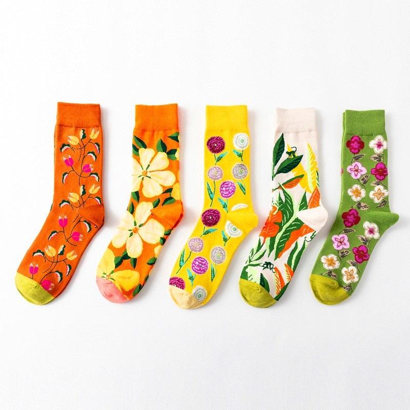 1 Pair Women Socks Cartoon Dog Octopus Flower Plant Kawaii Funny Casual Female Cotton Sock Hosiery Streetwear Harajuku Crew Sock For Women