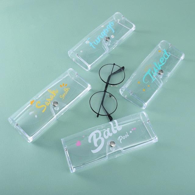 1 Pcs Cartoon Cow Transparent Glasses Case Student Glasses PVC Women Sunglasses Case Protective Case For Women Kids Button Closure Small Sunglass Case For Kids