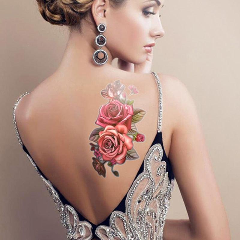 1 Pcs Elegant Temporary Tattoos Stickers Rose Flowers Arm Shoulder Tattoo Waterproof Big Luxury Flower For Womens - STEVVEX Beauty - 103, 3D Tattoo, Arm Tattoo, Beauty, Big Flowers Tattoo, Big Tattoo, Body Tattoo, Fashion Tattoo, Flower Tattoo, Girls Tattoo, Lotus Tattoo, Luxury Tattoo, Realistic Tattoo, Stylish Tattoo, Tattoo, Waterproof Tattoo, Women Tattoo, Womens Tattoo - Stevvex.com