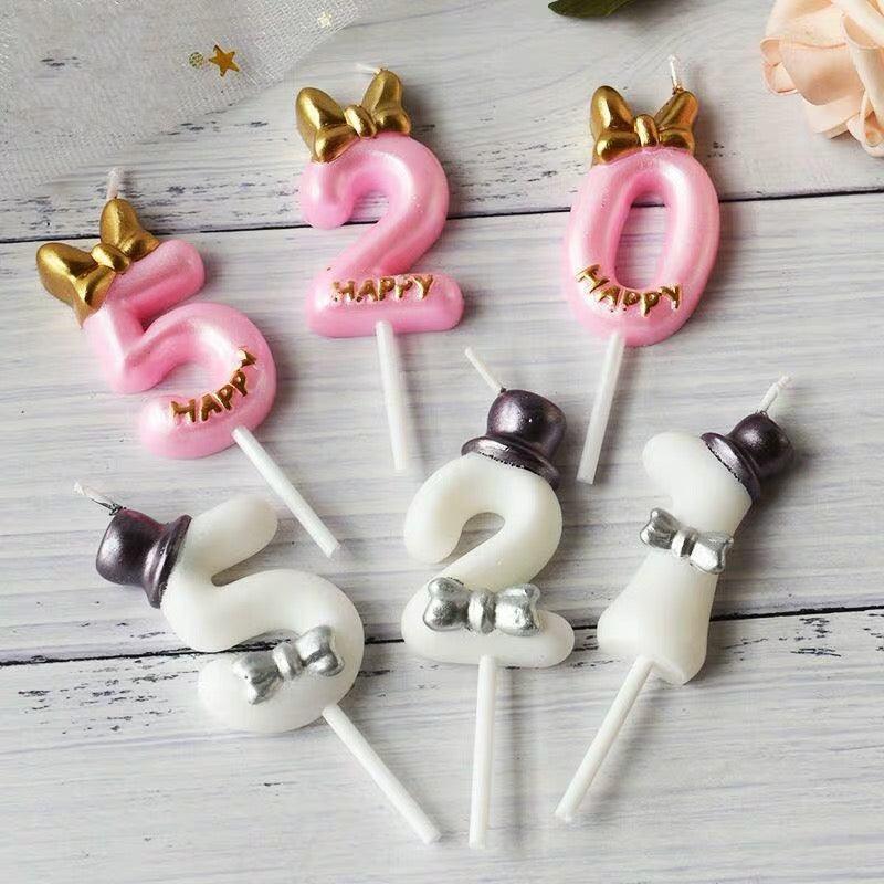 1 Pcs Number 0-9 Birthday Candle Number One Birthday Gold Number Candles Party Celebration Baby Showers Happy Birthday Cake Candles for Kids Adult Wedding/ Party Crown Candle Cake Decoration Tools