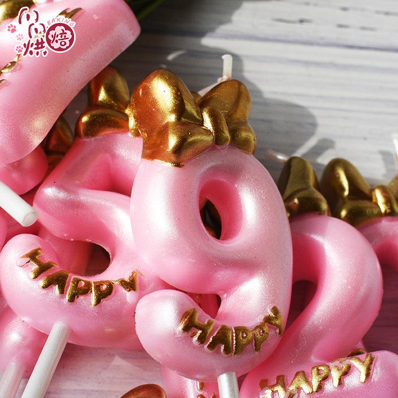 1 Pcs Number 0-9 Birthday Candle Number One Birthday Gold Number Candles Party Celebration Baby Showers Happy Birthday Cake Candles for Kids Adult Wedding/ Party Crown Candle Cake Decoration Tools