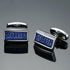 1 Set Elegant Blue Cufflinks Unique Square Cuffs Luxury Shirts Silver Cuff Link For Men Business Wedding Accessories Luxurious Tuxedo Formal Cufflinks