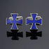 1 Set Elegant Blue Cufflinks Unique Square Cuffs Luxury Shirts Silver Cuff Link For Men Business Wedding Accessories Luxurious Tuxedo Formal Cufflinks