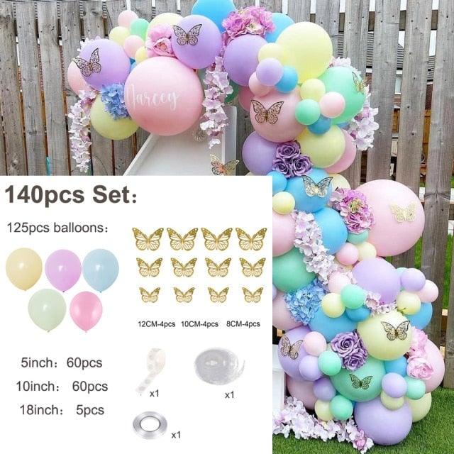 1 Set Pink Purple Chrome Rose Gold Balloon Garland With Butterfly Stickers Arch Kit For Birthday Wedding Party Decorations - STEVVEX Balloons - 90, anniversery balloons, balloon, balloons, Birthday Balloons, bridal shower balloons, colorfull balloons, cute balloon, decoration ballons, Girl Balloons, Happy Birthday Balloons, luxury balloon, party balloons, pink balloons - Stevvex.com