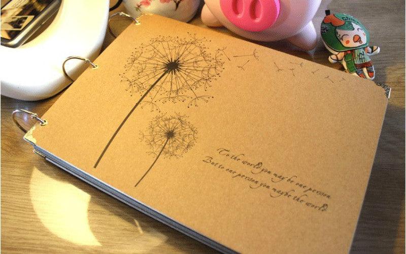 10 Inch DIY Album Dandelion Series DIY Handmade Photo Albums for Lover Baby Wedding Stickers Scrapbooking Family Scrapbook Albums Family Anniversary Gift For Couple