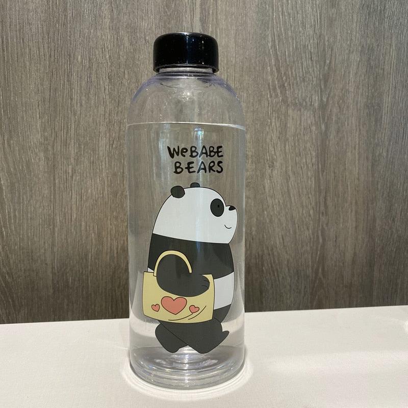 1000ml Water Bottles Cute Panda Bear Cup With Straw Transparent Cartoon Water Bottle Drinkware Frosted Cup Leak-proof  Plastic Straw Cartoon Frosted Leak Proof Panda Bear Pattern Transparent Water Cup Sports Drink Water Bottle