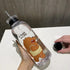 1000ml Water Bottles Cute Panda Bear Cup With Straw Transparent Cartoon Water Bottle Drinkware Frosted Cup Leak-proof  Plastic Straw Cartoon Frosted Leak Proof Panda Bear Pattern Transparent Water Cup Sports Drink Water Bottle