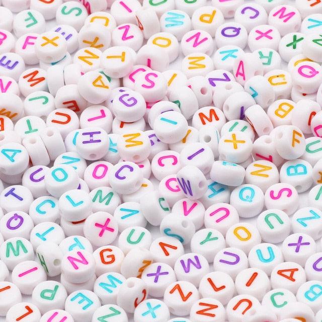 100Pcs Acrylic Flat Letter Beads Alphabet Round Smile Spacer Loose Bead For Jewelry Bracelet Charm Supplies Alphabet Beads 5 Styles White Black Gold Colour Letter Beads