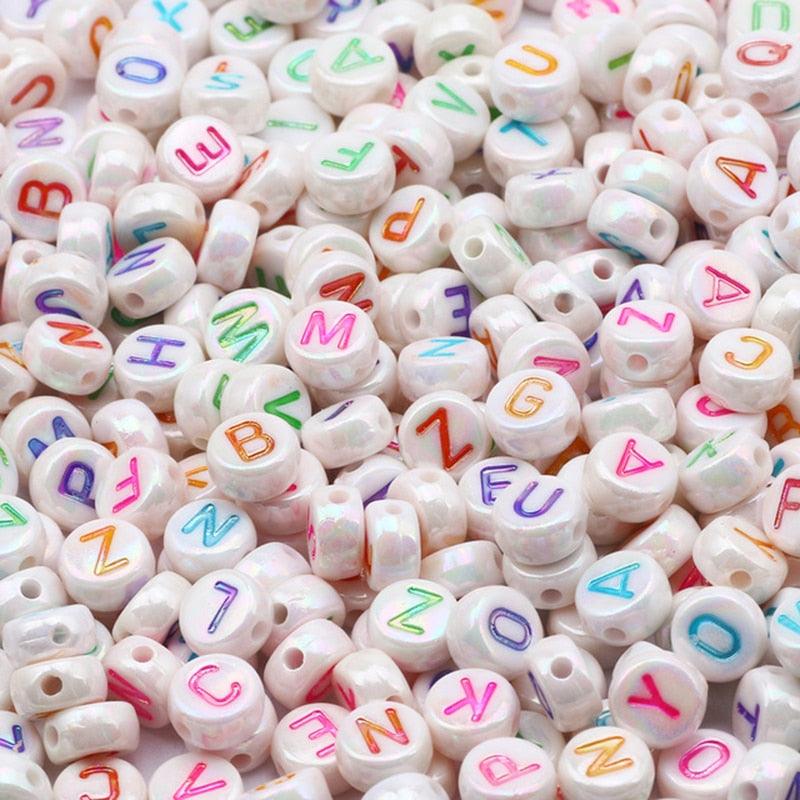 100Pcs Acrylic Flat Letter Beads Alphabet Round Smile Spacer Loose Bead For Jewelry Bracelet Charm Supplies Alphabet Beads 5 Styles White Black Gold Colour Letter Beads