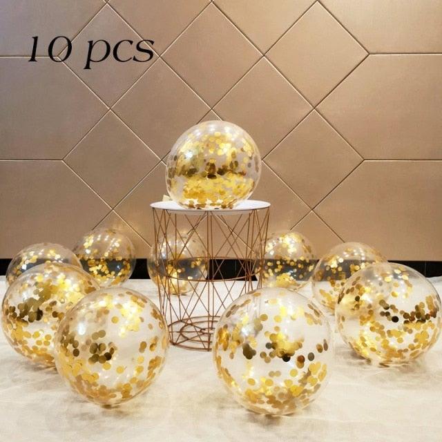 10/20 Star Metallic Confetti Latex Transparent 12inch Balloons For Baby Shower Birthday Party Wedding Decoration - STEVVEX Balloons - 10/20 pcs balloons, 90, anniversery balloons, attractive balloons, attractive party balloons, attractive white gold balloons, baby shower, baby shower balloons, balloon, balloons, birtday balloons, latex gold balloons, party balloons, transparent gold balloons - Stevvex.com