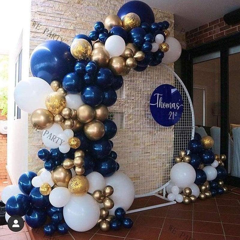 104pcs Navy Blue And Gold White Balloon Garland Arch Kit For Wedding Birthday Party  Baby Shower Girl Bridal Shower Birthday Party Decorations