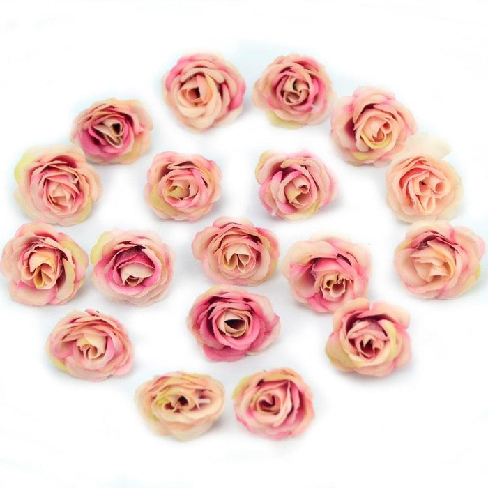 10/50/100pcs 2.5cm Mini Silk Fake Flower Heads Artificial Rose Flower For Crafts Wedding Party Home Decoration Accessories