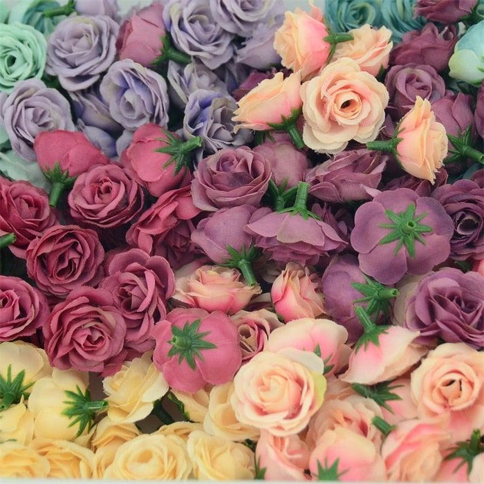 10/50/100pcs 2.5cm Mini Silk Fake Flower Heads Artificial Rose Flower For Crafts Wedding Party Home Decoration Accessories