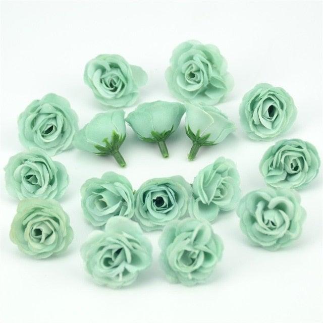 10/50/100pcs 2.5cm Mini Silk Fake Flower Heads Artificial Rose Flower For Crafts Wedding Party Home Decoration Accessories