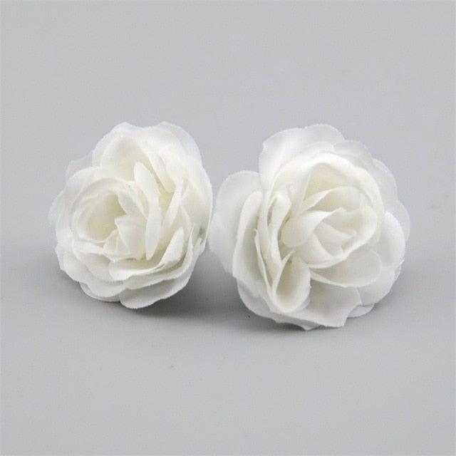 10/50/100pcs 2.5cm Mini Silk Fake Flower Heads Artificial Rose Flower For Crafts Wedding Party Home Decoration Accessories