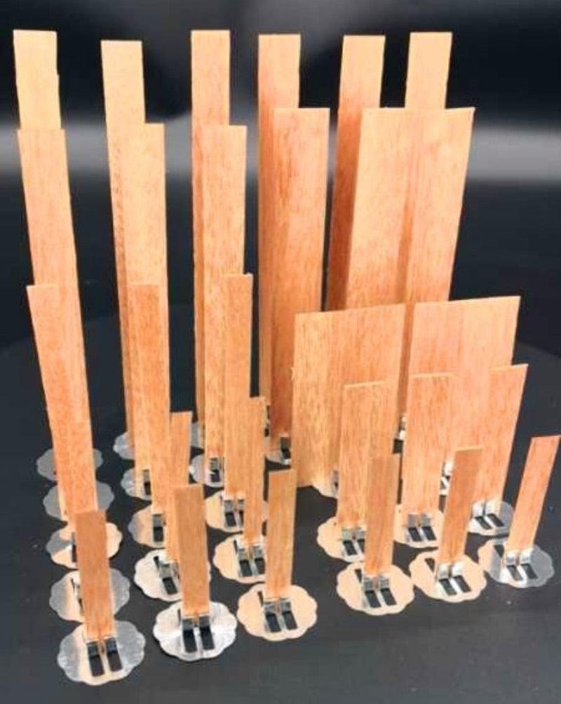 10pc 6-13cm Wooden Candles Wick With Sustainer Tab Candle Wick Core For DIY Candle Handmade Wooden Wick Soy Parffin Wax Wick DIY Candle Making