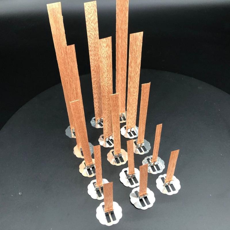 10pc 6-13cm Wooden Candles Wick With Sustainer Tab Candle Wick Core For DIY Candle Handmade Wooden Wick Soy Parffin Wax Wick DIY Candle Making