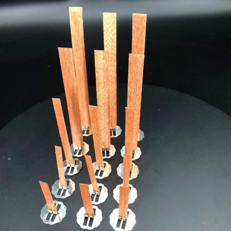 10pc 6-13cm Wooden Candles Wick With Sustainer Tab Candle Wick Core For DIY Candle Handmade Wooden Wick Soy Parffin Wax Wick DIY Candle Making