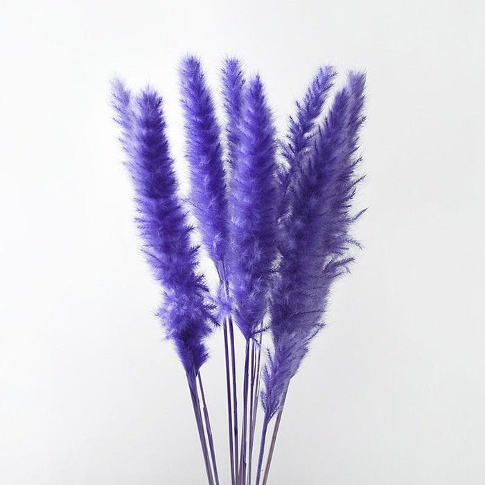 10PCS Bulrush Natural Dried Flowers Artificial Pampas Grass Decor Phragmites Fake Flower Wedding Home Decoration Floor Vase Filler for Living Room Kitchen Decor