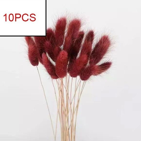 10PCS Bulrush Natural Dried Flowers Artificial Pampas Grass Decor Phragmites Fake Flower Wedding Home Decoration Floor Vase Filler for Living Room Kitchen Decor