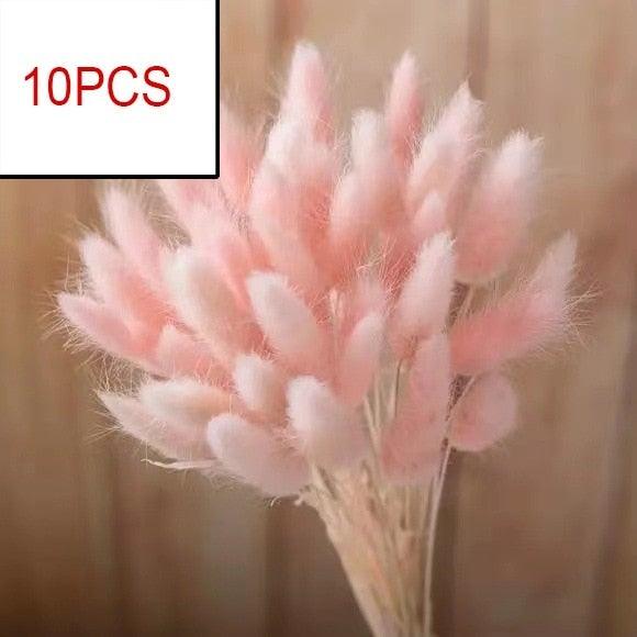 10PCS Bulrush Natural Dried Flowers Artificial Pampas Grass Decor Phragmites Fake Flower Wedding Home Decoration Floor Vase Filler for Living Room Kitchen Decor