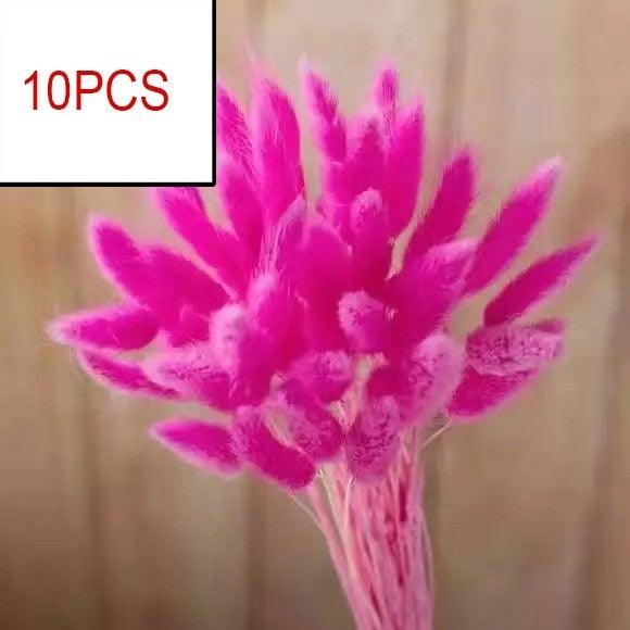 10PCS Bulrush Natural Dried Flowers Artificial Pampas Grass Decor Phragmites Fake Flower Wedding Home Decoration Floor Vase Filler for Living Room Kitchen Decor